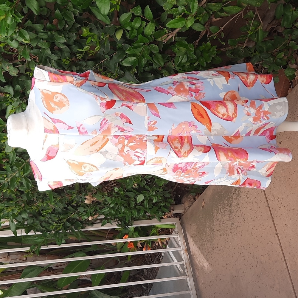 Vince Camuto cap sleeve blue floral dress 14